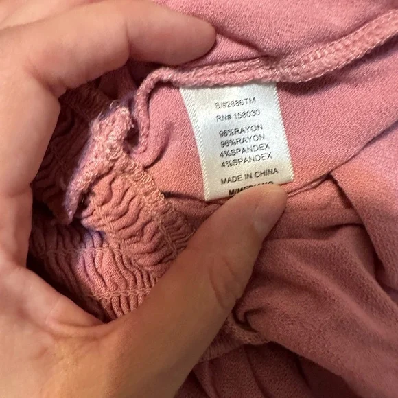 Love Tree Dusty Rose Smocked Blouse - Picture 5 of 5